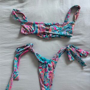 Frankies bikinis willow top and cheeky tie bottom set